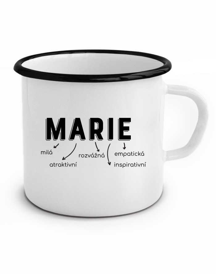 Plechový hrneček Marie – milá, rozverná, empatická