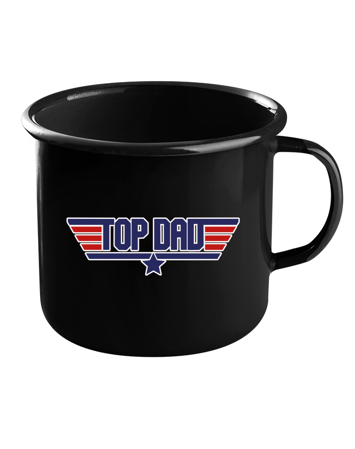 Plechový hrneček černý Top Dad