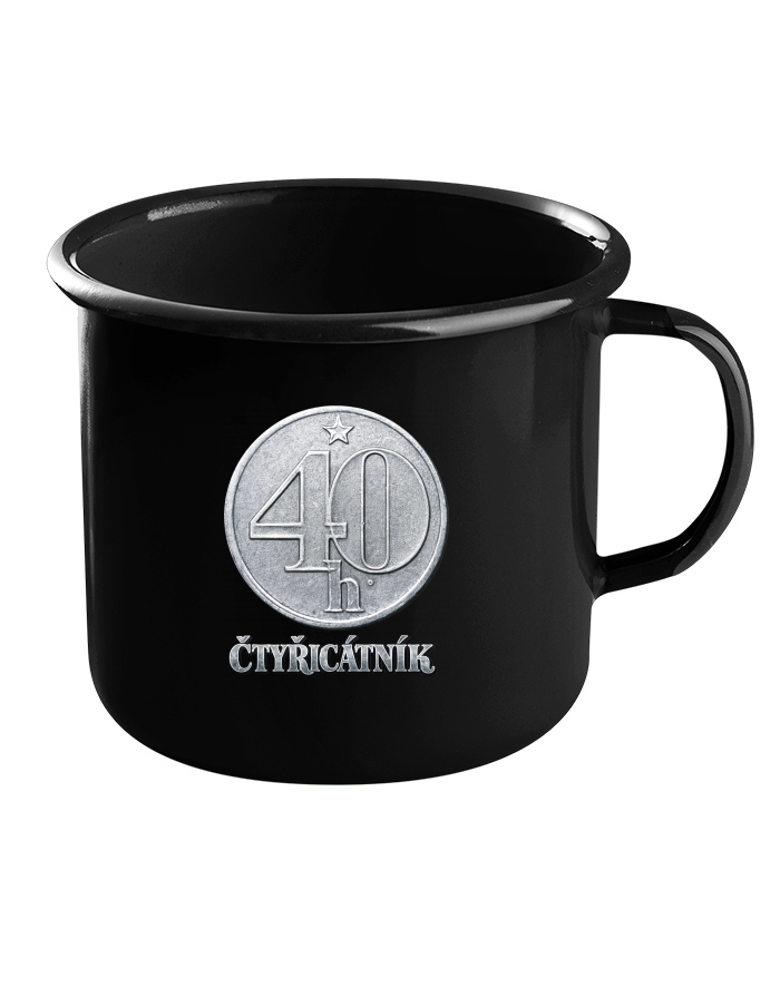 Plechový hrneček černý Čtyřicátník