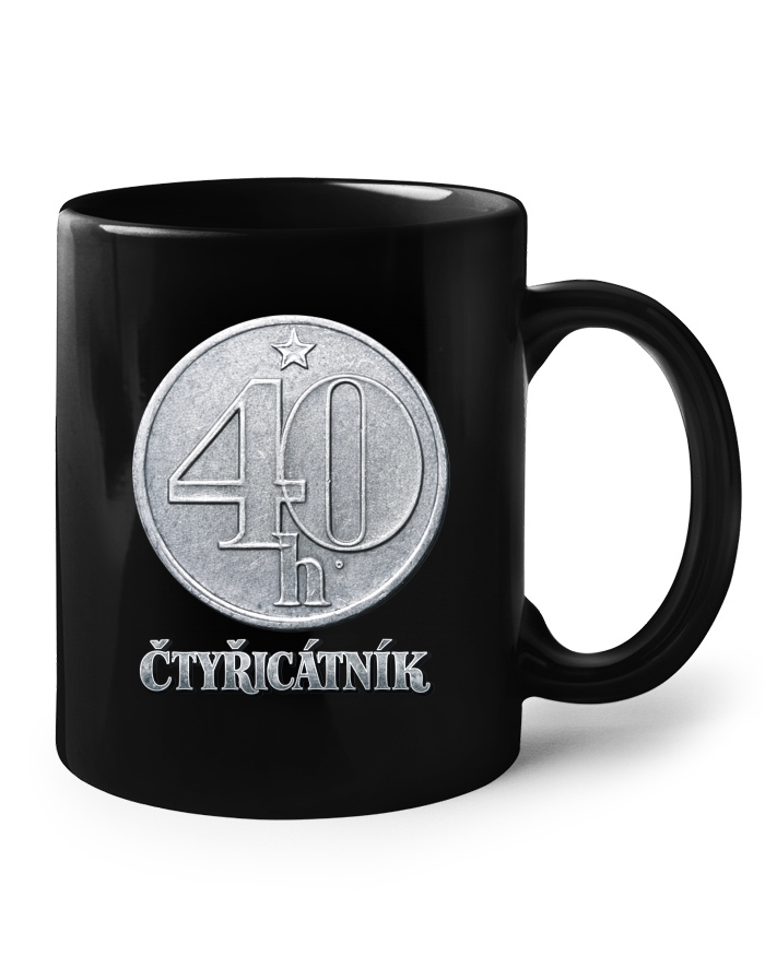 Keramický hrnek černý Čtyřicátník