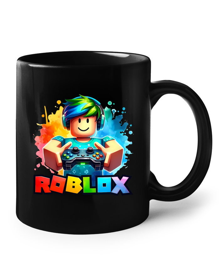 Keramický hrnek – černý s potiskem Roblox 3