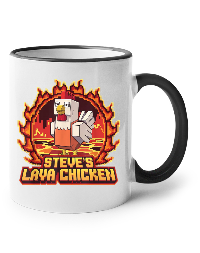 Keramický hrnek Steve´s Lava Chicken s barevným uchem