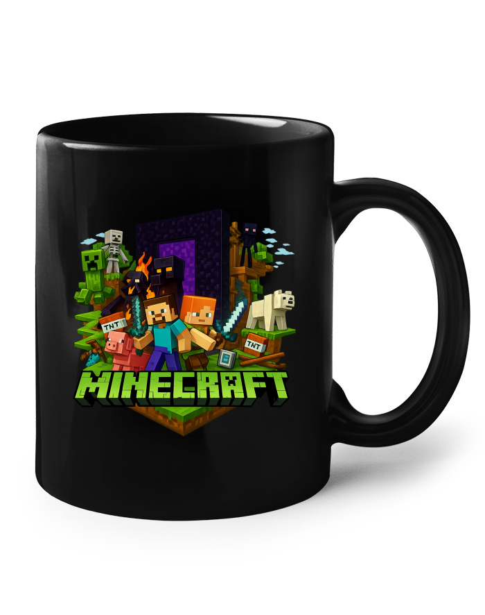 Keramický hrnek Minecraft 3 – černý