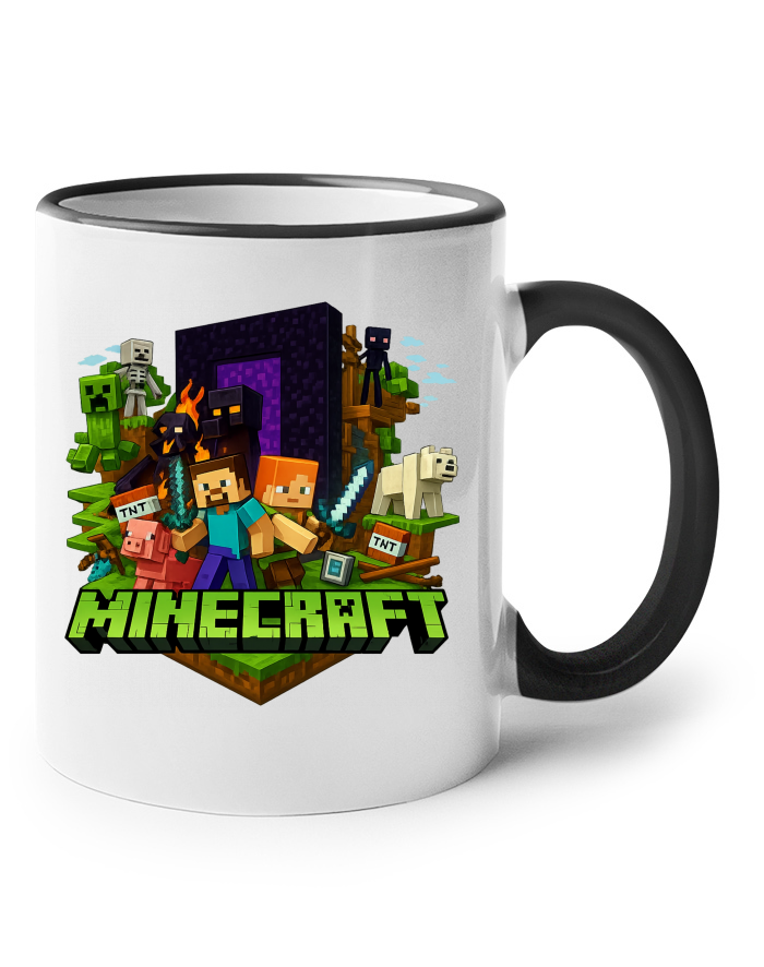 Keramický hrnek s barevným uchem Minecraft 3