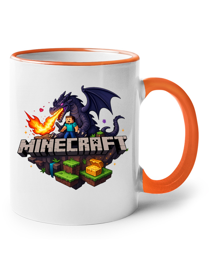 Minecraft 4 - Keramický hrnek s barevným uchem