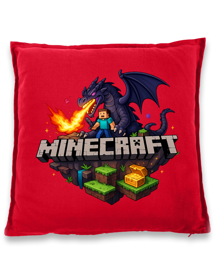 Bavlněný polštář Minecraft – Steve a Ender Dragon