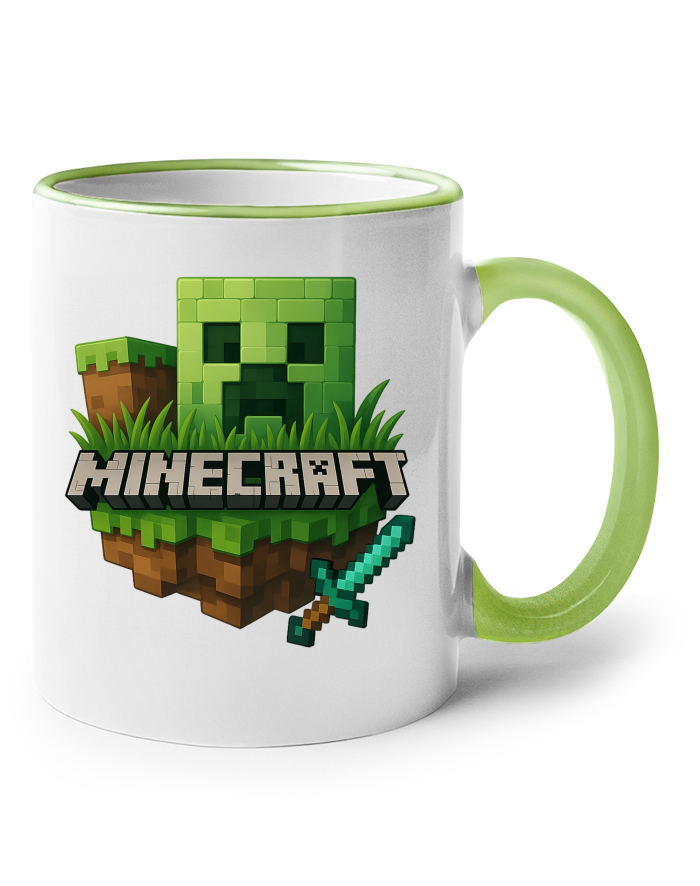 Keramický hrnek s barevným uchem Minecraft