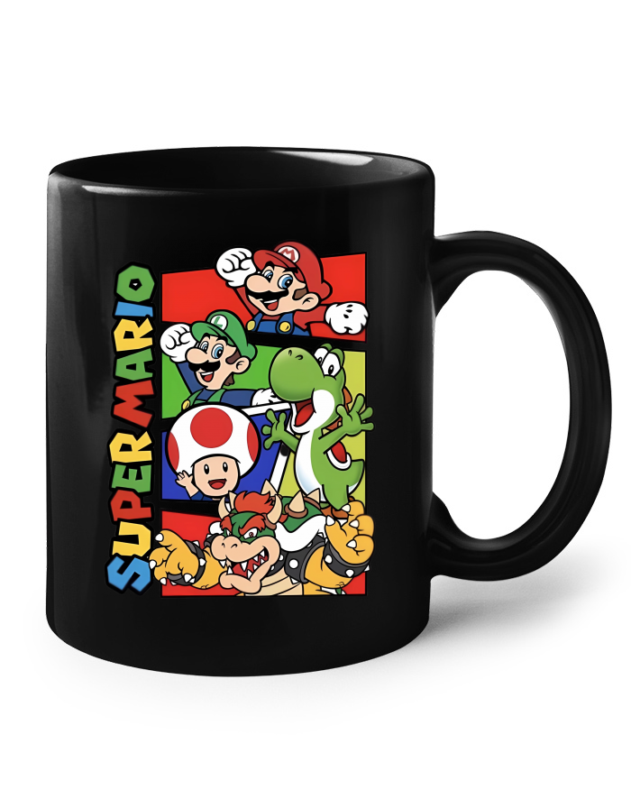Keramický hrnek černý Super Mario 2