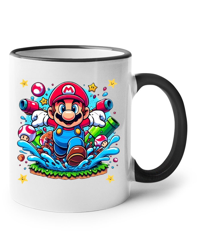 Keramický hrnek s barevným uchem Super Mario vodní akce