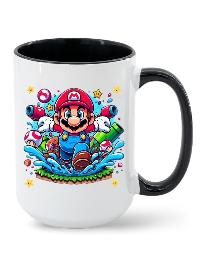 Keramický hrnek MAX Super Mario vodní akce – barevný vnitřek a ucho