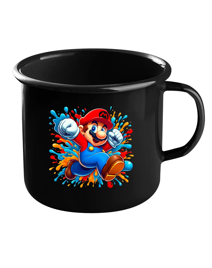 Plechový hrneček černý Super Mario 3