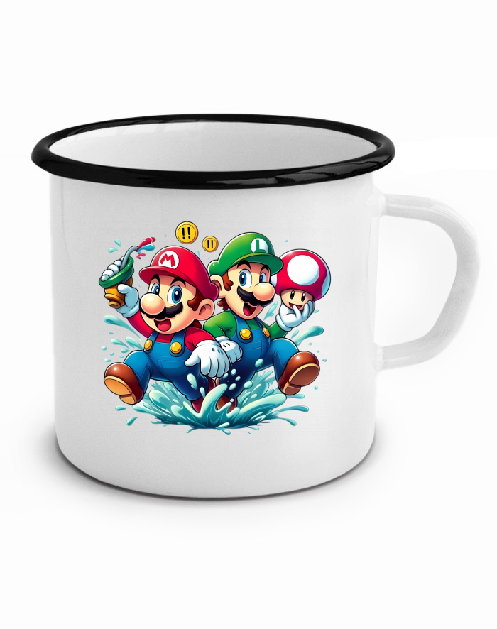 Plechový hrneček Super Mario a Luigi