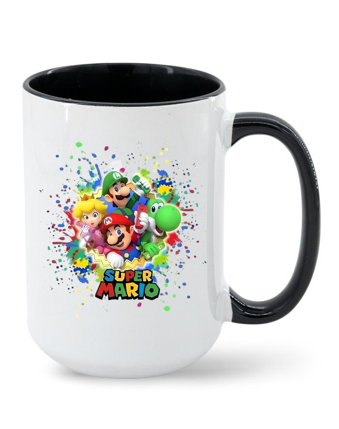 Keramický hrnek MAX Super Mario postavičky 2 – barevný vnitřek a ucho