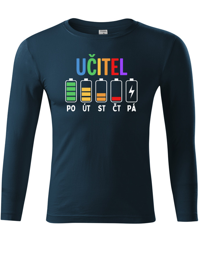 Unisex tričko s dlouhým rukávem Učitelské baterky