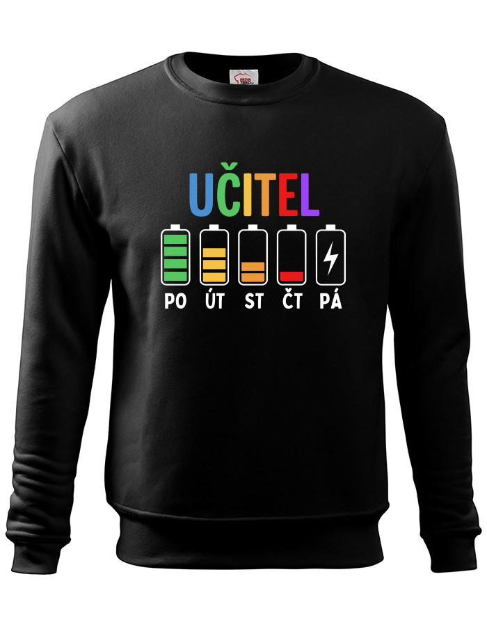 Pánská mikina bez kapuce Učitelské baterky