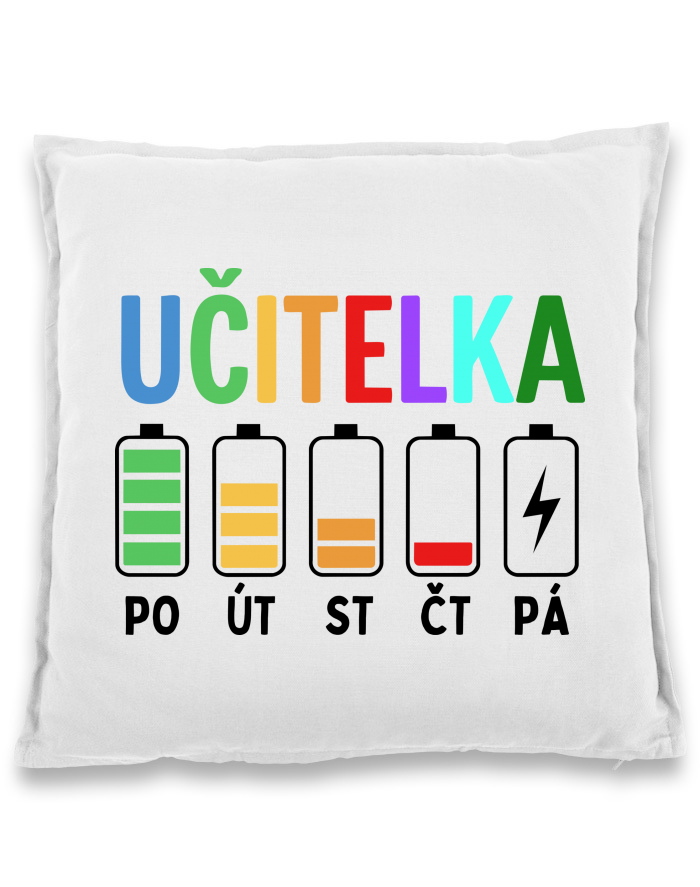 Bavlněný polštář pro učitelku - Učitelské baterky