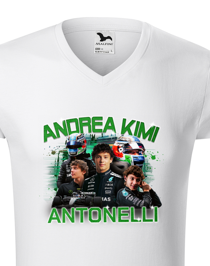 Pánské tričko s výstřihem do V F1 - Andrea Kimi Antonelli