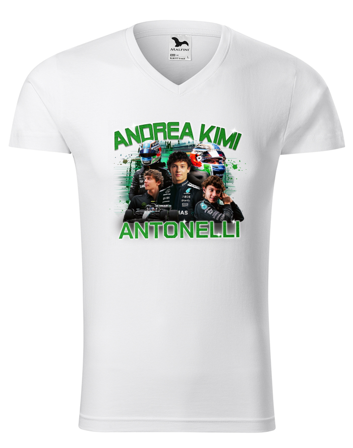 Pánské tričko s výstřihem do V F1 - Andrea Kimi Antonelli