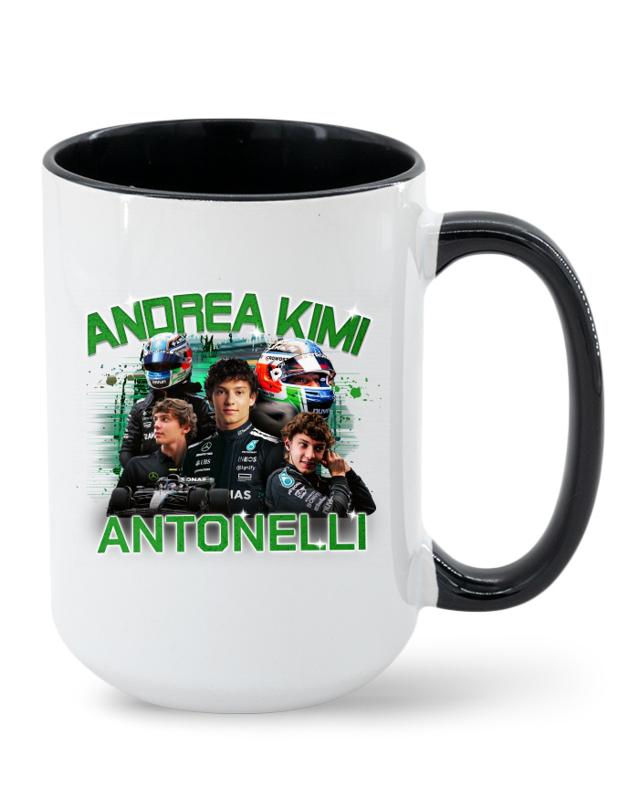 Keramický hrnek MAX - barevný vnitřek a ucho F1 - Andrea Kimi Antonelli