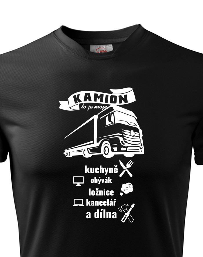 Pánské funkční tričko pro kamioňáky Kamion to je moje...