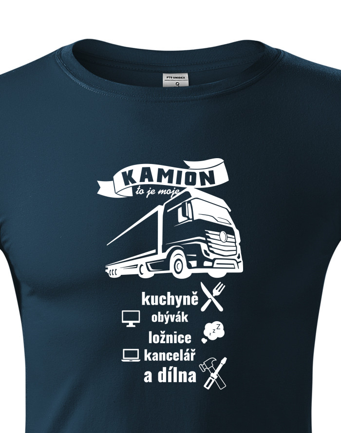 Unisex tričko s dlouhým rukávem pro kamioňáky Kamion to je moje...