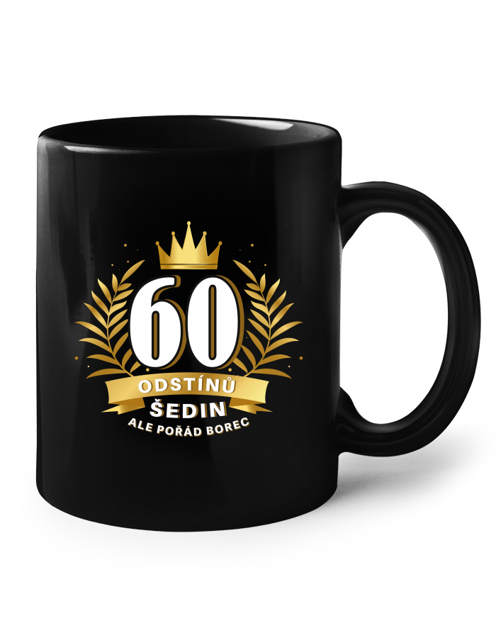 Keramický hrnek - černý - 60 odstínů šedin