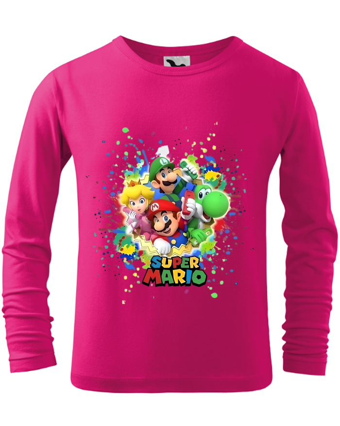 Dětské triko s dlouhým rukávem Super Mario postavičky 2