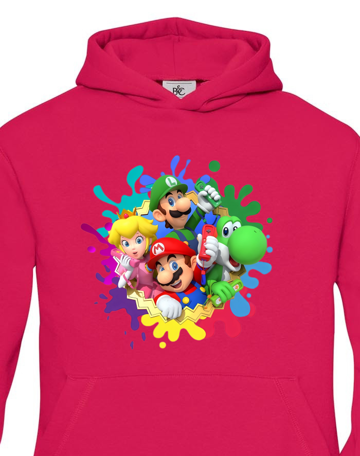 Dětská mikina s kapucí Super Mario postavičky