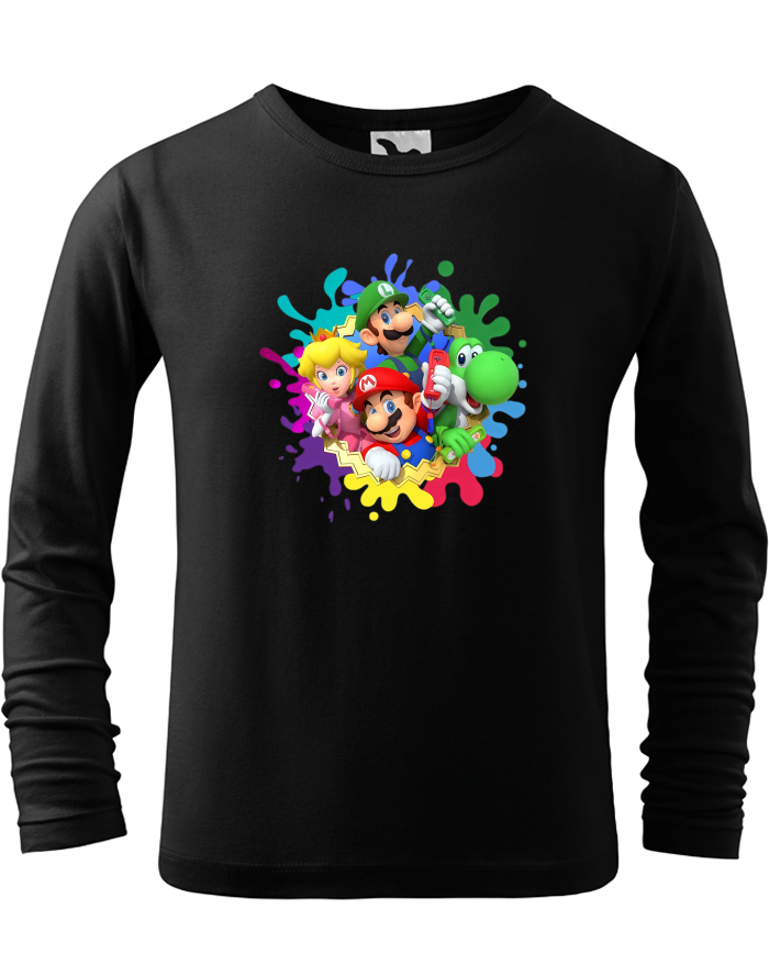 Dětské triko s dlouhým rukávem Super Mario postavičky