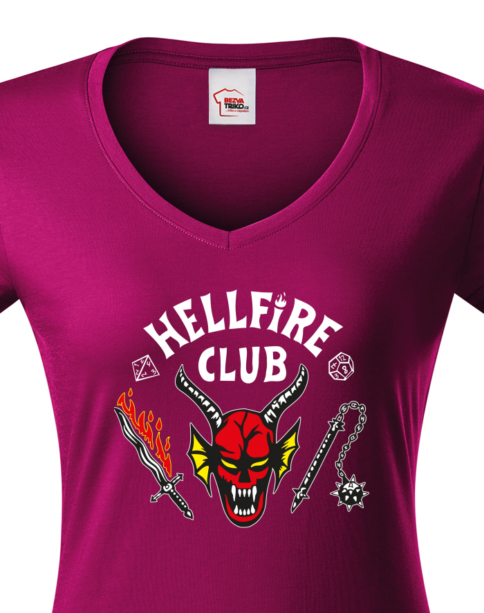 Dámské tričko s výstřihem do V Hellfire Club