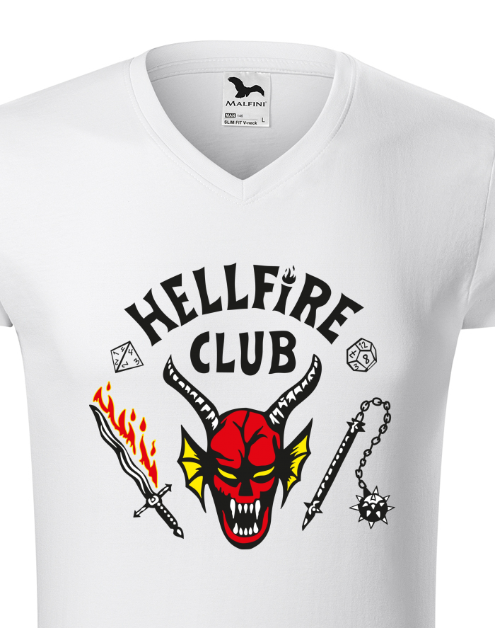 Pánské tričko s výstřihem do V Hellfire Club