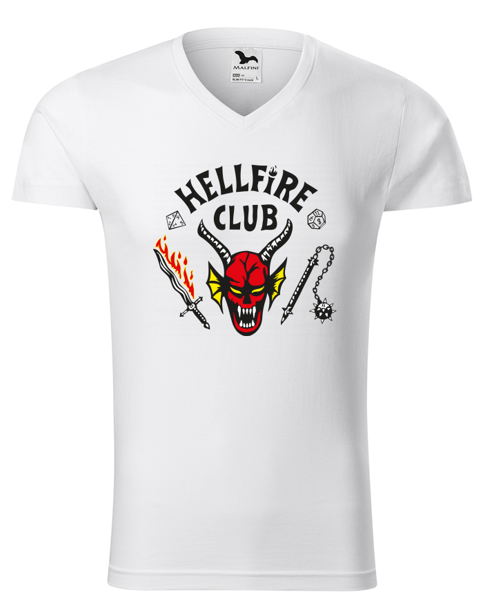 Pánské tričko s výstřihem do V Hellfire Club