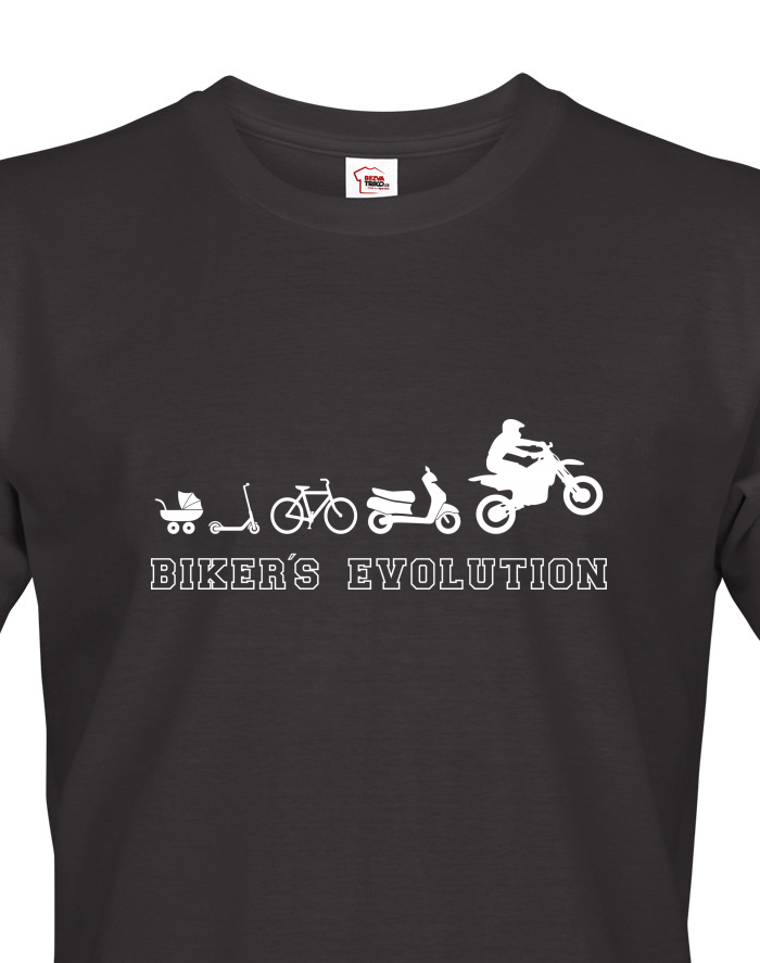 Pánské tričko Bikers Evolution – evoluce motorkáře