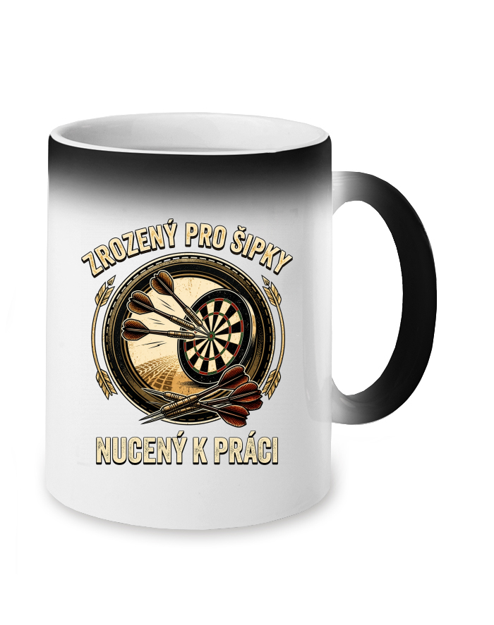 Magický měnící se hrnek Zrozený pro šipky