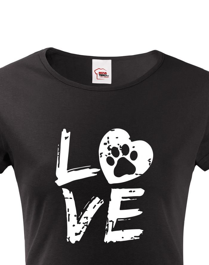Dámské tričko s krátkým rukávem Dog Love