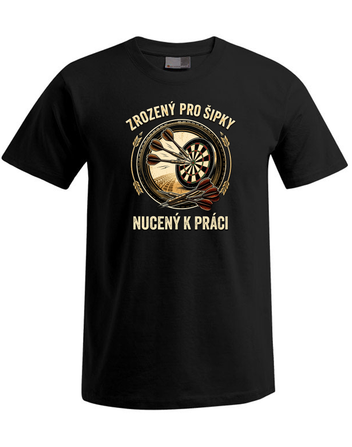 Pánské tričko Plus Size Zrozený pro šipky – nucený k práci