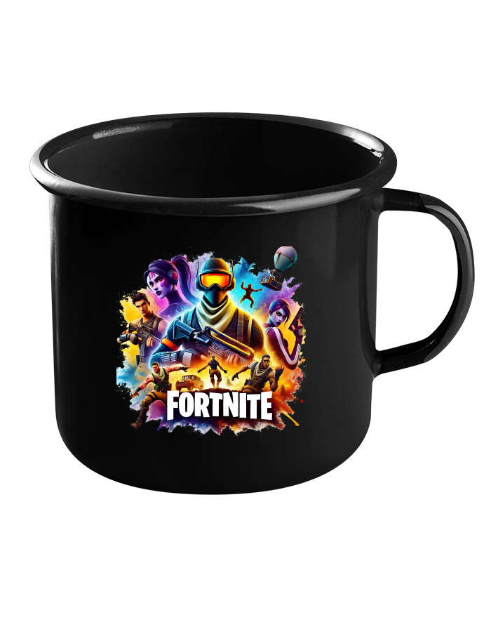 Plechový hrneček černý Fortnite