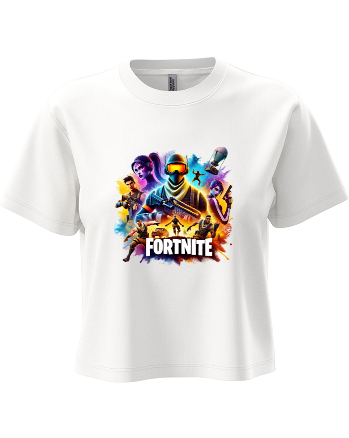 Dámský crop top Fortnite – battle royale styl