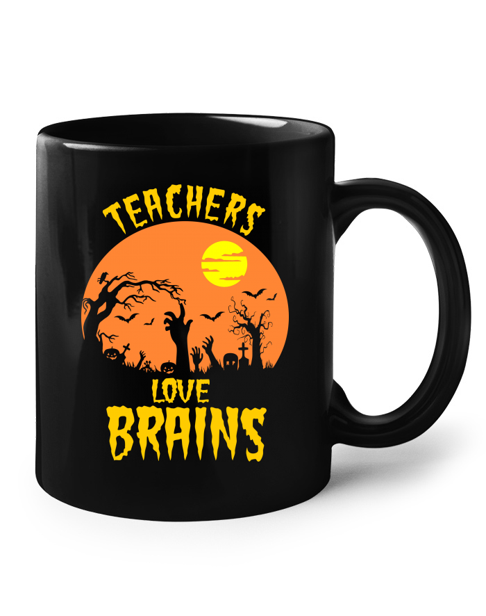 Keramický hrnek černý – Teachers Love Brains