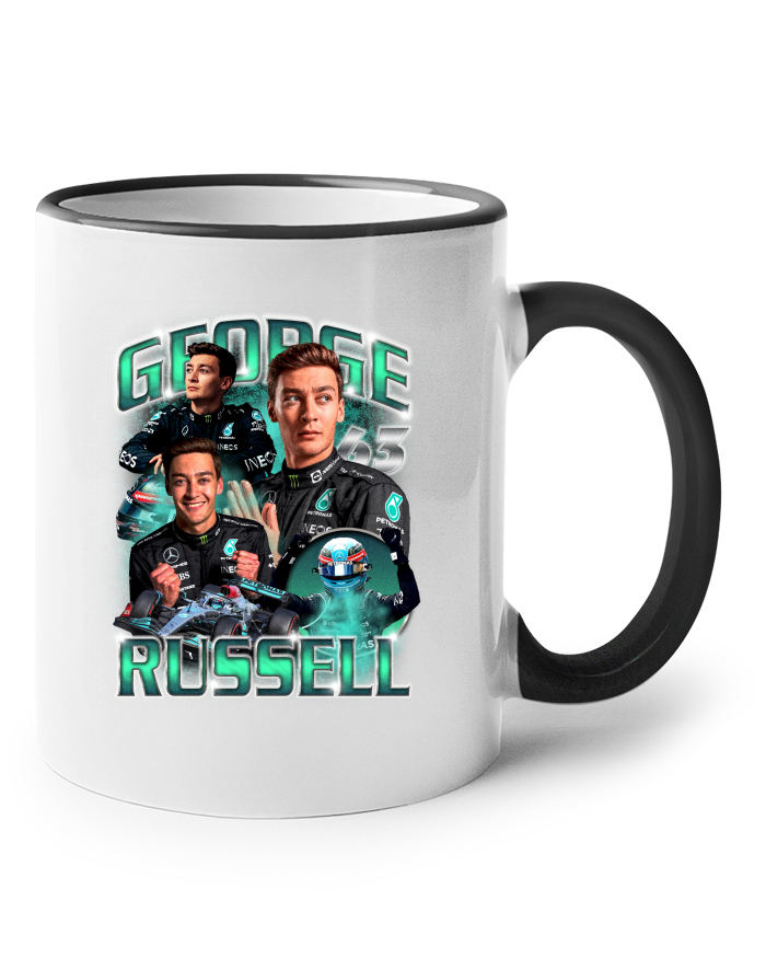 Keramický hrnek s barevným uchem F1 - George Russell