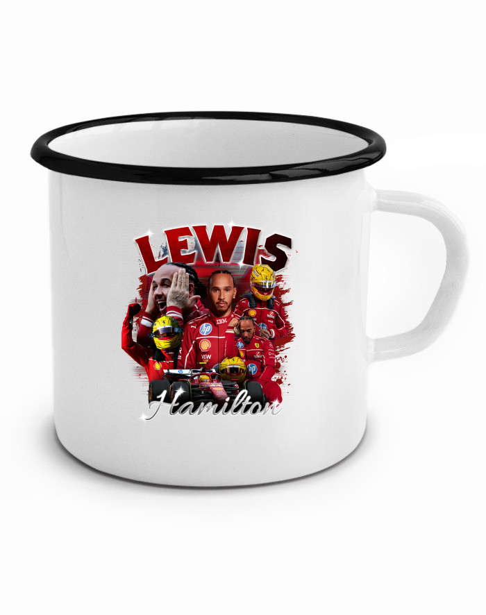 Plechový hrneček Lewis Hamilton Ferrari F1