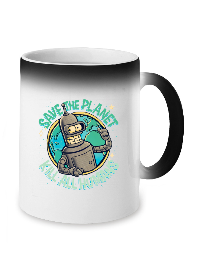 Magický měnící se hrnek Futurama Bender Save the Planet