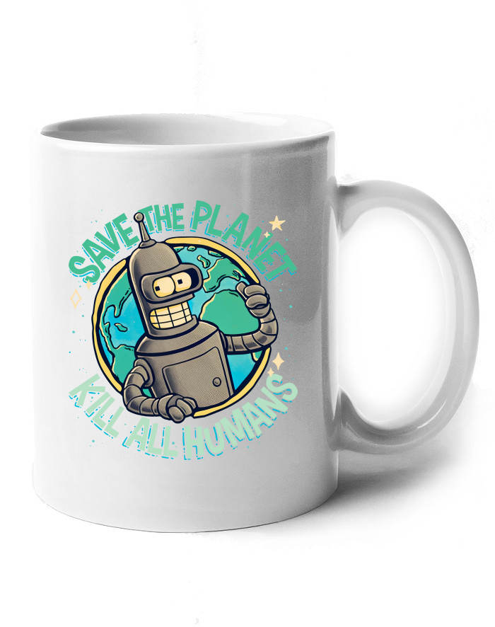 Keramický hrnek Futurama Bender Save the Planet
