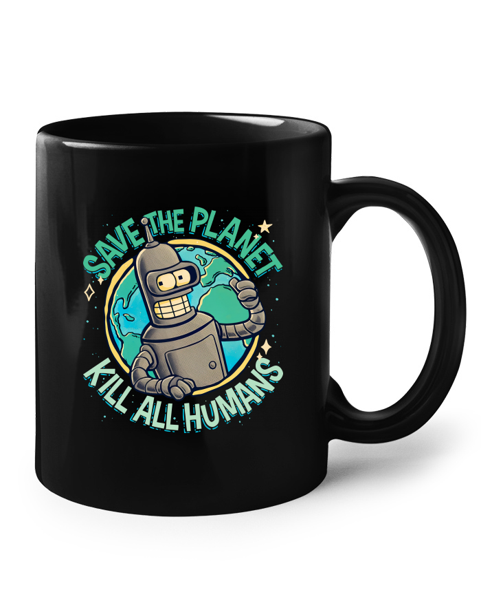 Keramický hrnek černý Futurama Bender