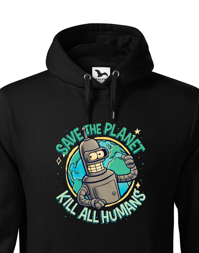 Pánská mikina s kapucí Futurama Bender Save the Planet