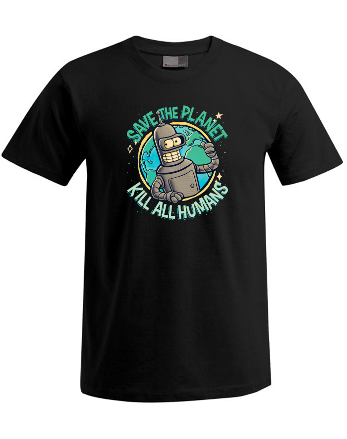 Pánské tričko Plus Size Futurama Bender – Save the Planet