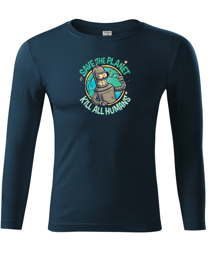 Unisex tričko s dlouhým rukávem Futurama Bender