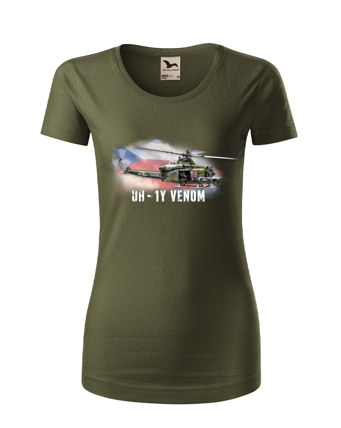 Dámské tričko UH-1Y Venom – český bitevní vrtulník