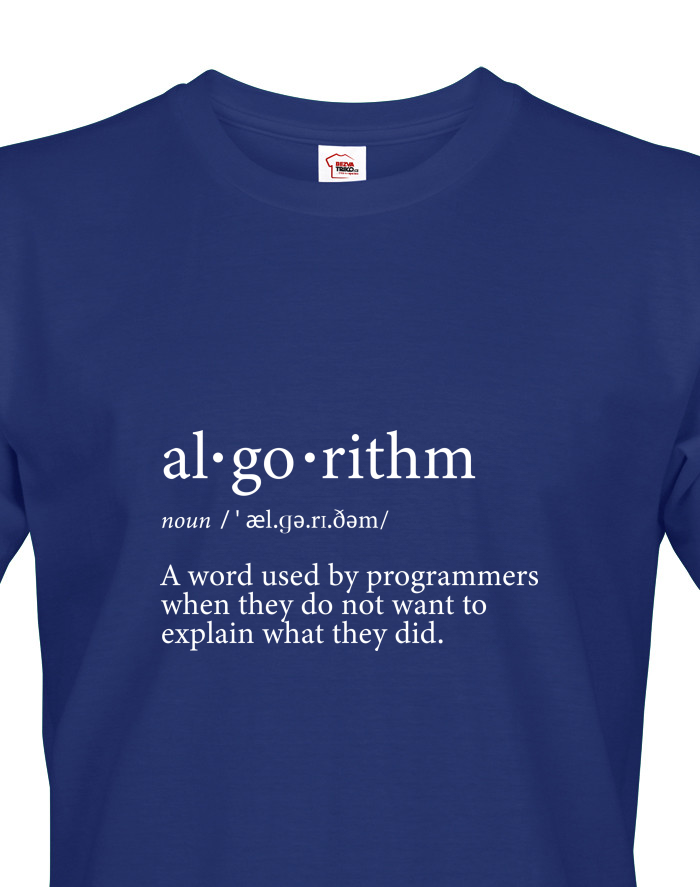 Pánské tričko Algorithm – slovníček pro programátory