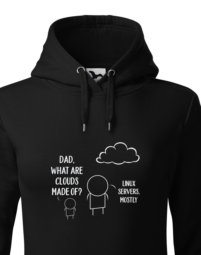 Dámská mikina s kapucí Linux v cloudu